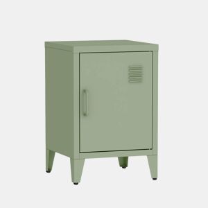 Mesa de cabeceira industrial 1 porta, Soho, Verde, 38x38x57 cm