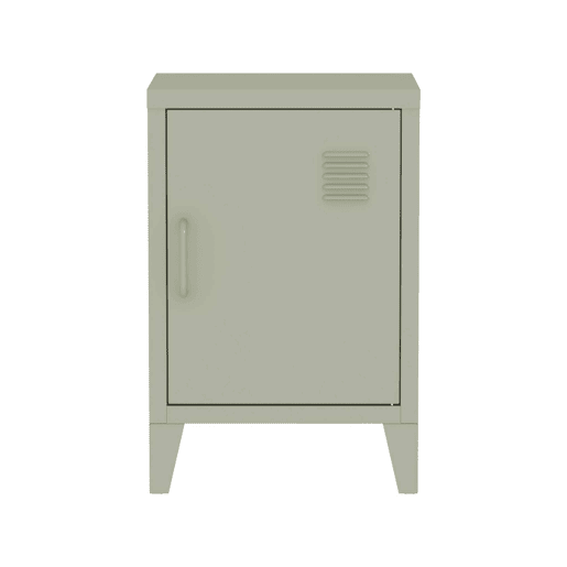 Mesa de cabeceira industrial 1 porta, Soho, Verde, 38x38x57 cm
