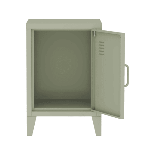 Mesa de cabeceira industrial 1 porta, Soho, Verde, 38x38x57 cm