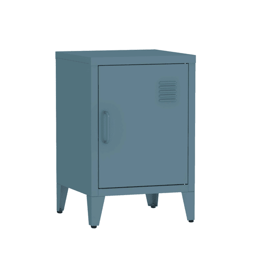 Mesa de cabeceira industrial 1 porta, Soho, Azul escuro, 38x38x57 cm Mesa de cabeceira industrial 1 porta, Soho, Azul escuro, 38x38x57 cm