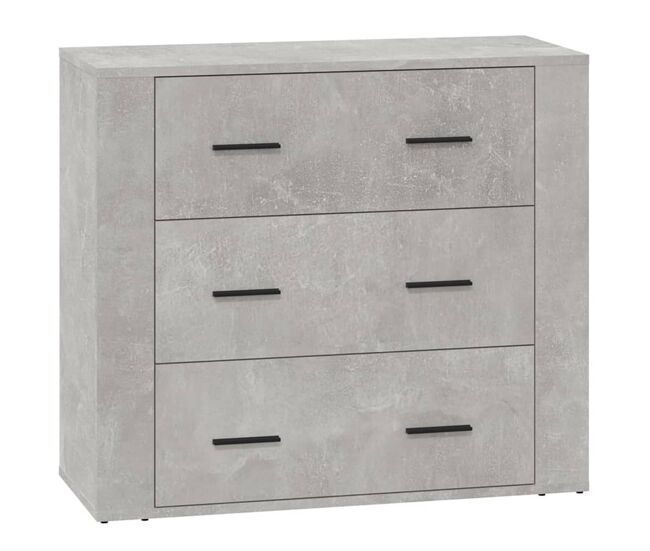Vidaxl aparador de madera contrachapada gris hormigón 80x33x70 cm
