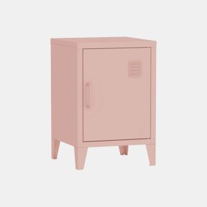 Mesa de cabeceira industrial 1 porta, Soho, Rosa, 38x38x57 cm
