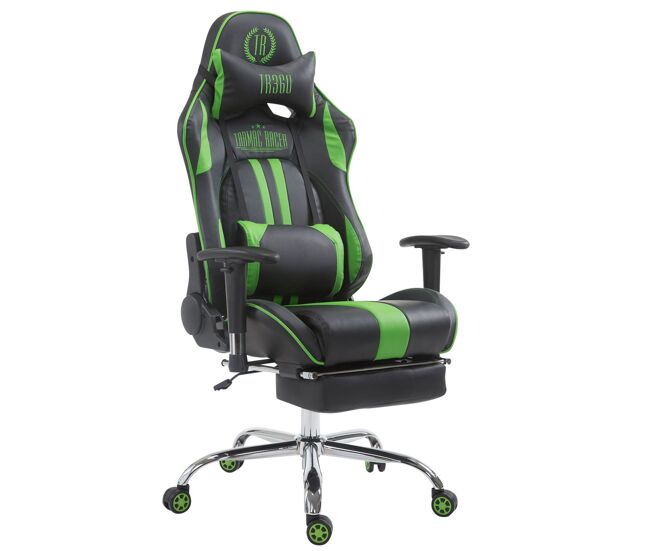 Silla de oficina limit en cuero sintético simil cuero negro/verde 58x70x125 cm