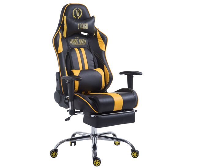 Silla de oficina limit en cuero sintético simil cuero negro/amarillo 58x70x125 cm