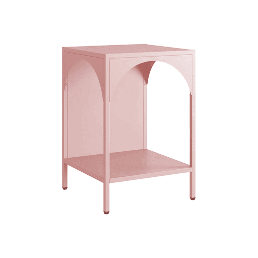 Mesinha de cabeceira industrial, Soho, Rosa, 35x35x52 cm