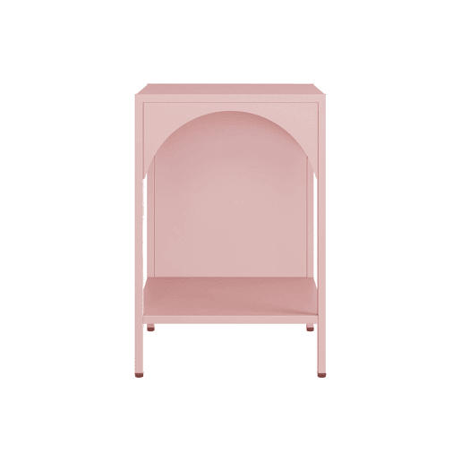 Mesinha de cabeceira industrial, Soho, Rosa, 35x35x52 cm