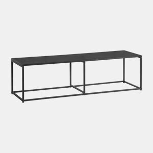 Móvel de TV em metal com barra de reforço, 140cm, Industrielle, Preto, 140x40x40 cm