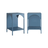 Mesa de cabeceira industrial, set de 2, Soho, Azul cinza, 35x35x52 cm