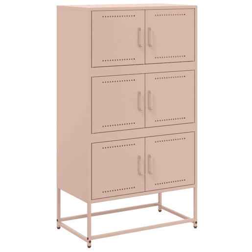 vidaXL Aparador 68,5x38,5x123,5 cm aço rosa