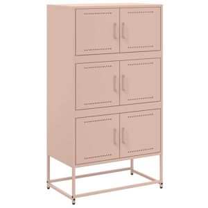 vidaXL Aparador 68,5x38,5x123,5 cm aço rosa