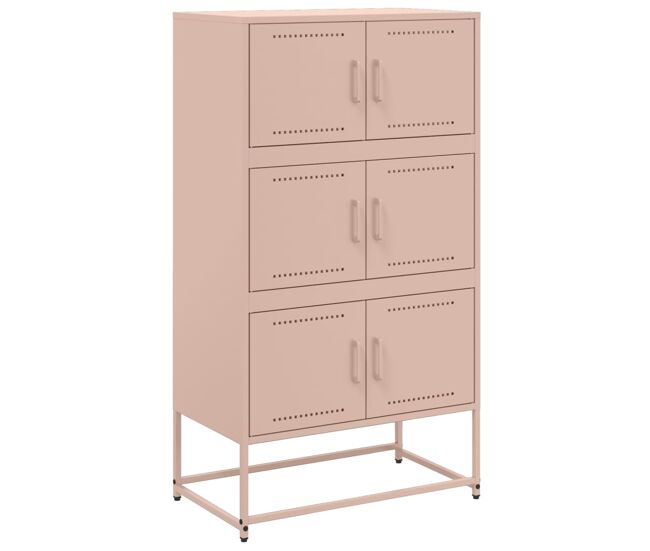 Vidaxl aparador de acero rosa 68,5x38,5x123,5 cm