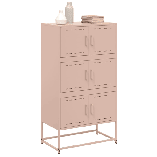 vidaXL Aparador 68,5x38,5x123,5 cm aço rosa