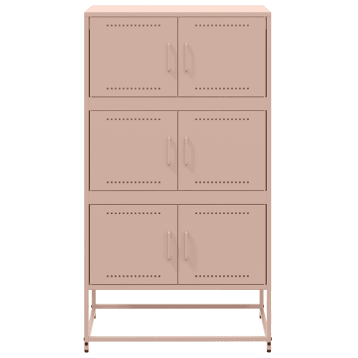 vidaXL Aparador 68,5x38,5x123,5 cm aço rosa