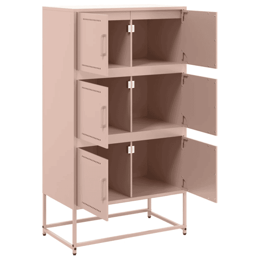 vidaXL Aparador 68,5x38,5x123,5 cm aço rosa