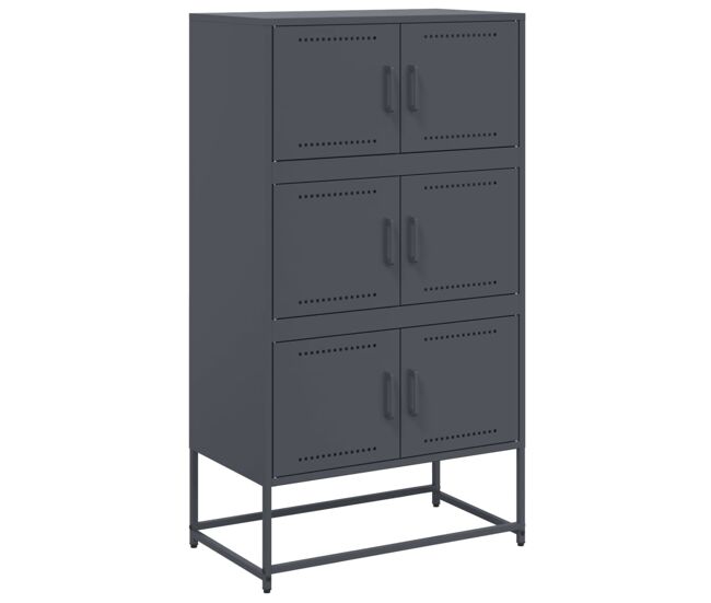 Vidaxl aparador de acero gris antracita 68,5x38,5x123,5 cm