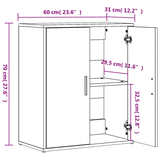 vidaXL Aparadores 2 pcs 60x31x70 cm derivados madeira carvalho sonoma