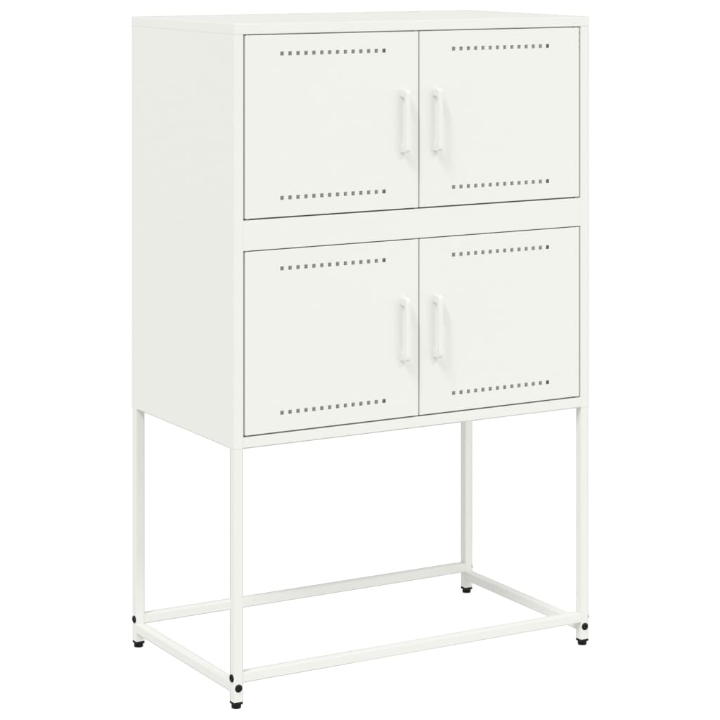Vidaxl aparador de acero blanco 68,5x38,5x107 cm