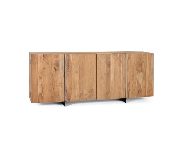 Aparador de metal de acacia rústica y elegancia natural 80x200x40