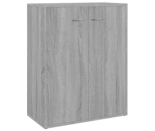 Vidaxl aparador de madera contrachapada gris sonoma 60x30x75 cm