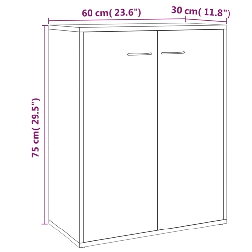vidaXL Aparador 60x30x75 cm derivados de madeira cinzento sonoma vidaXL Aparador 60x30x75 cm derivados de madeira cinzento sonoma