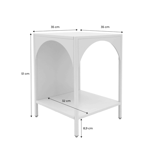 Mesa de cabeceira industrial, set de 2, Soho, Verde claro, 35x35x52 cm