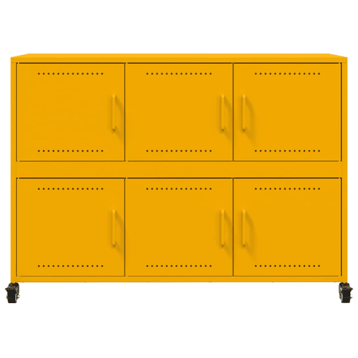 vidaXL Aparador 100,5x39x72 cm aço amarelo mostarda