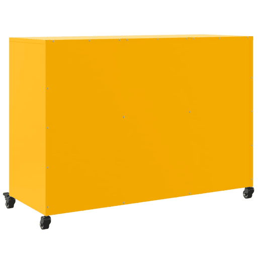 vidaXL Aparador 100,5x39x72 cm aço amarelo mostarda