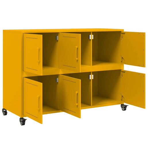 vidaXL Aparador 100,5x39x72 cm aço amarelo mostarda