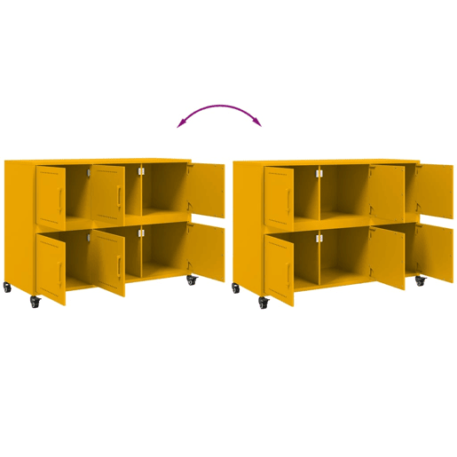 vidaXL Aparador 100,5x39x72 cm aço amarelo mostarda