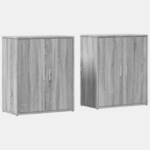 vidaXL Aparadores 2 pcs 60x31x70 cm derivados madeira cinzento sonoma