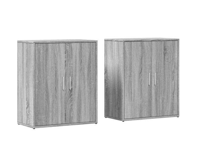 Vidaxl aparador de madera de ingeniería 2 uds gris sonoma 60x31x70 cm