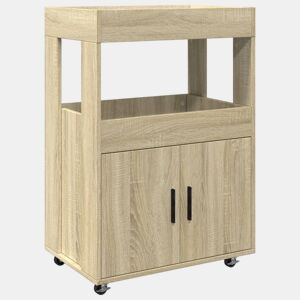 vidaXL Carrinho de bar 60x39,5x89 cm deriv. de madeira carvalho sonoma