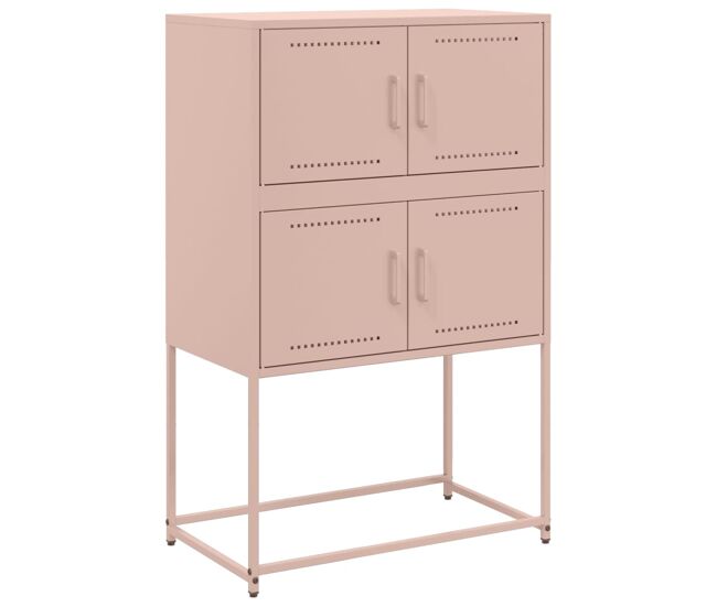 Vidaxl aparador de acero rosa 68,5x38,5x107 cm