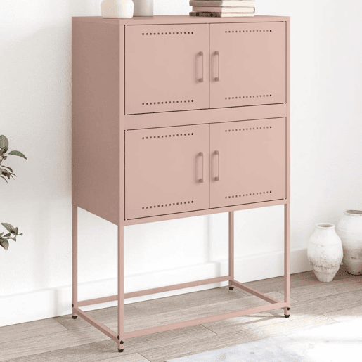 vidaXL Aparador 68,5x38,5x107 cm aço rosa vidaXL Aparador 68,5x38,5x107 cm aço rosa