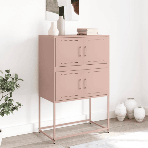 vidaXL Aparador 68,5x38,5x107 cm aço rosa vidaXL Aparador 68,5x38,5x107 cm aço rosa