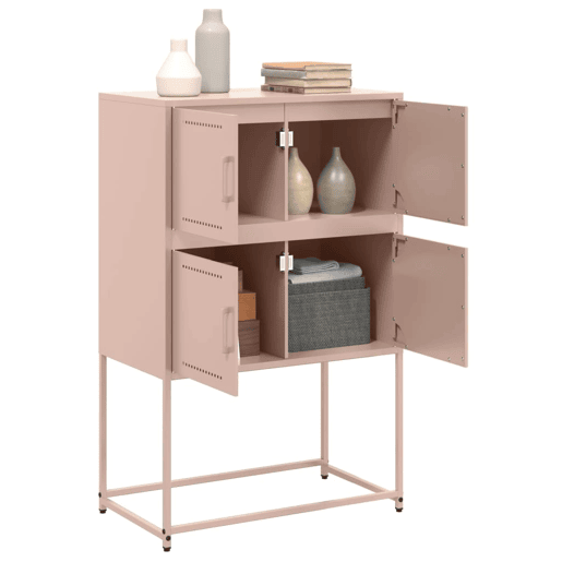vidaXL Aparador 68,5x38,5x107 cm aço rosa vidaXL Aparador 68,5x38,5x107 cm aço rosa