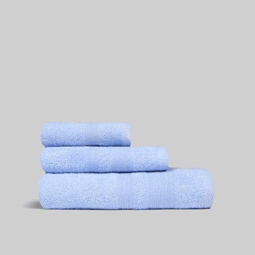 Pack de 3 Toalhas Azul Claro (30x50cm, 50x100cm y 70x140cm) Donegal Collections.