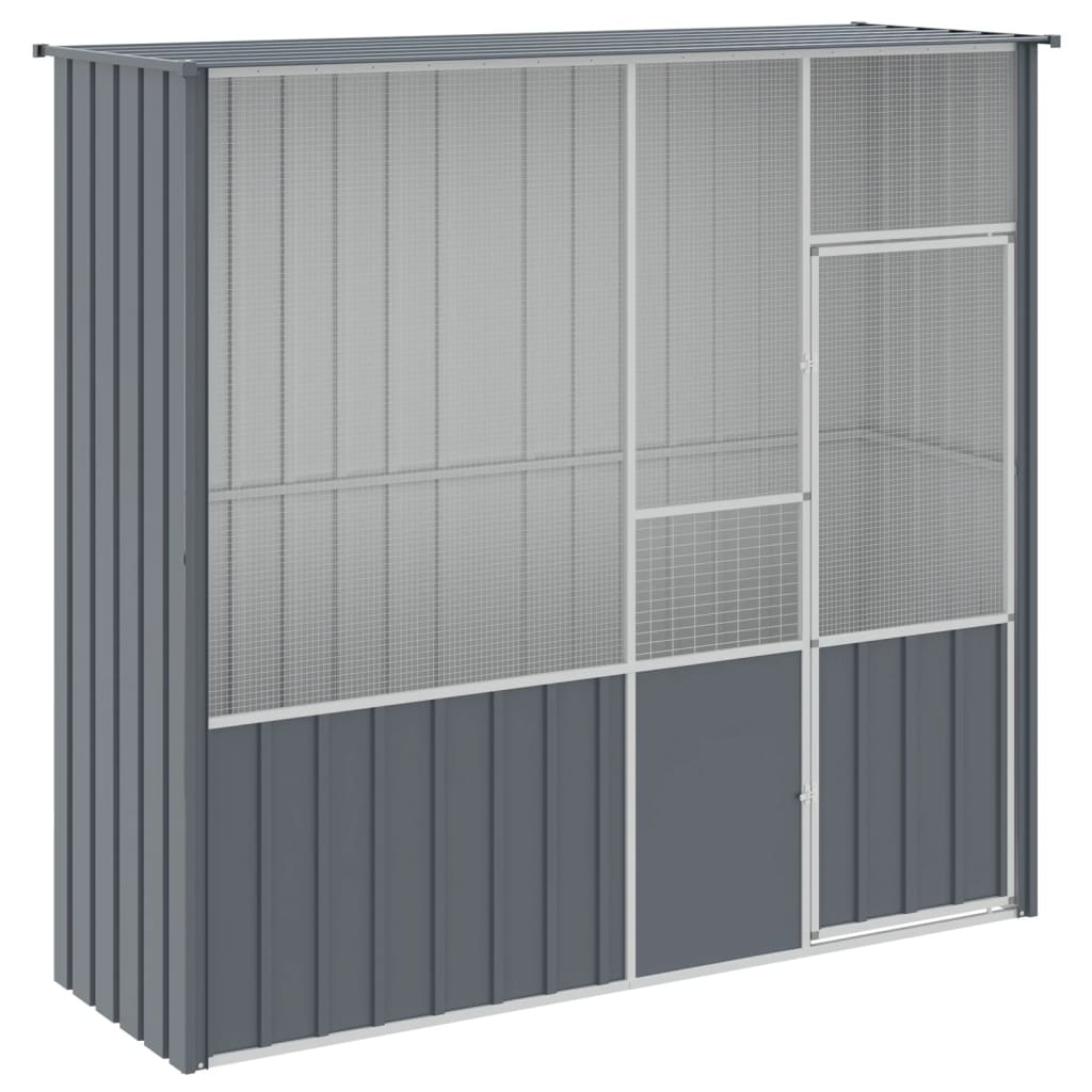 Vidaxl jaula de pájaros acero galvanizado gris antracita 215x78x200 cm