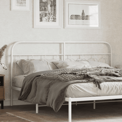 vidaXL Cabeceira de cama 183 cm metal branco