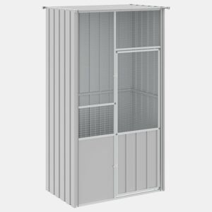 vidaXL Gaiola p pássaros 115x78x200 cm aço galvanizado cinzento