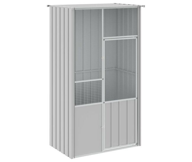 Vidaxl jaula de pájaros acero galvanizado gris 115x78x200 cm