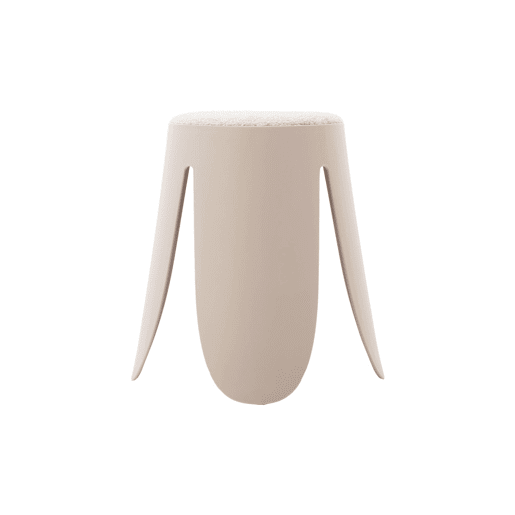 Bancos empilháveis, tecido felpudo texturado, set de 2, Niki, Beige, 44x30x46 cm