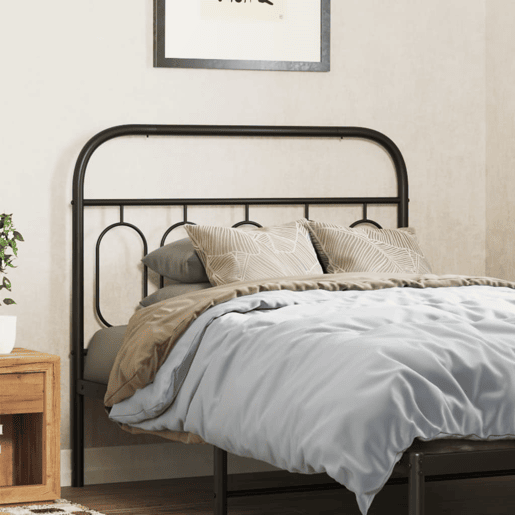 vidaXL Cabeceira de cama 107 cm metal preto