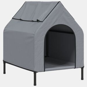 vidaXL Casota para cães tecido oxford e aço cinza-claro