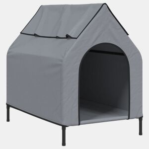 vidaXL Casota para cães tecido oxford e aço cinza-claro