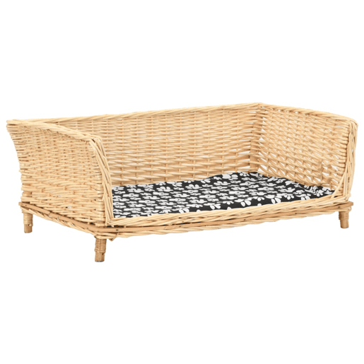 vidaXL Cesto para cães com almofadão 90x54x35 cm salgueiro genuíno vidaXL Cesto para cães com almofadão 90x54x35 cm salgueiro genuíno