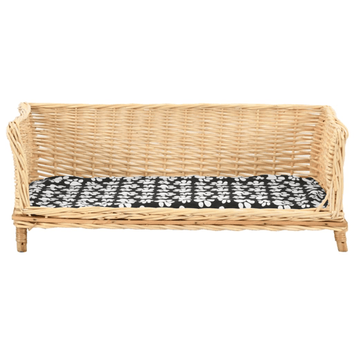 vidaXL Cesto para cães com almofadão 90x54x35 cm salgueiro genuíno vidaXL Cesto para cães com almofadão 90x54x35 cm salgueiro genuíno