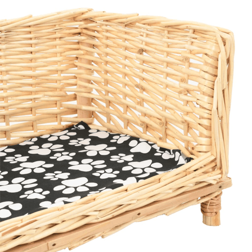 vidaXL Cesto para cães com almofadão 90x54x35 cm salgueiro genuíno vidaXL Cesto para cães com almofadão 90x54x35 cm salgueiro genuíno