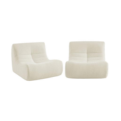 Sofá modular em boucle texturizado, 2 lugares, Sokol boucle, Branco, 91x105x72 cm Sofá modular em boucle texturizado, 2 lugares, Sokol boucle, Branco, 91x105x72 cm
