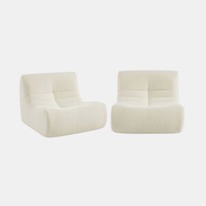 Sofá modular em boucle texturizado, 2 lugares, Sokol boucle, Branco, 91x105x72 cm